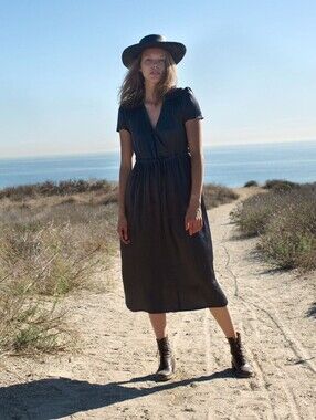Christy Dawn the Dawn Dress in Slate Silk OS NWT